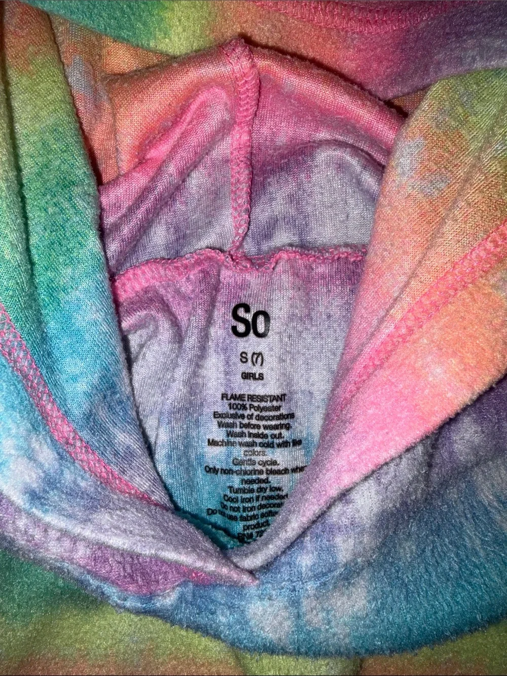 Panda Hooded Rainbow Tie-Dye Lounge Set Sonoma Youth S